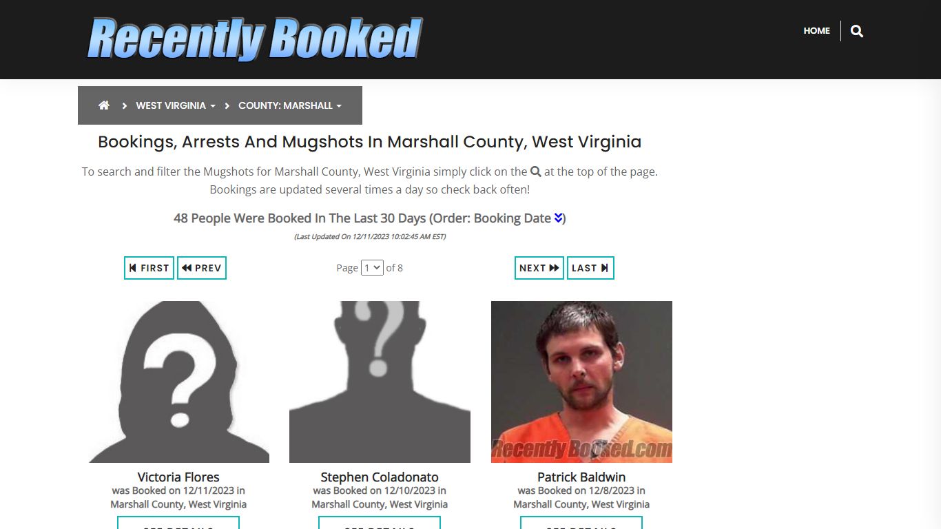 Bookings, Arrests and Mugshots in Marshall County, West Virginia