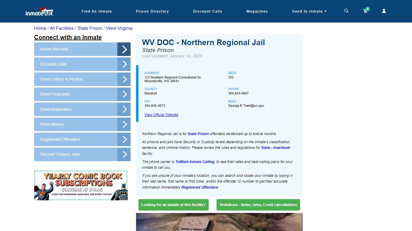 WV DOC - Northern Regional Jail & Inmate Search | Visitation - Moundsville